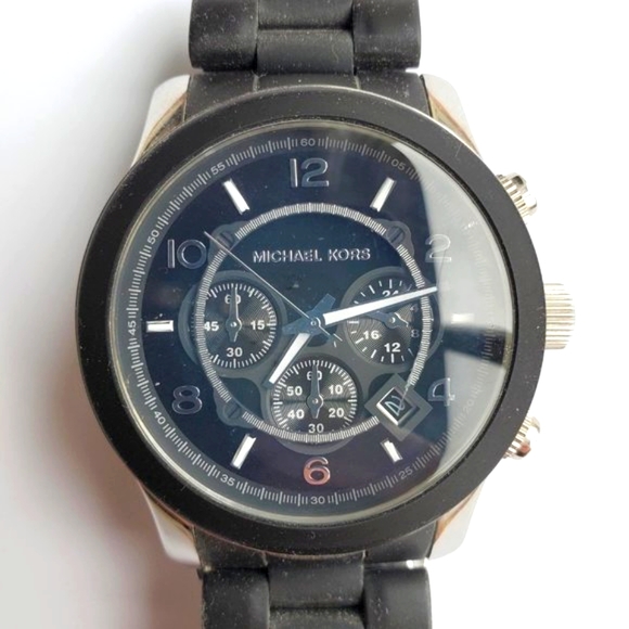 Black & Silver Men's Michael Kors Watch - Picture 3 of 3